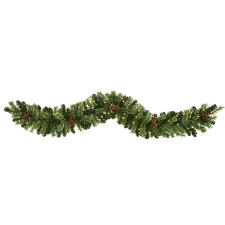 TISTHESEASON 6 ft. Christmas Artificial Garland with 50 Multicolored LED Lights & Pine Cones TI3087676